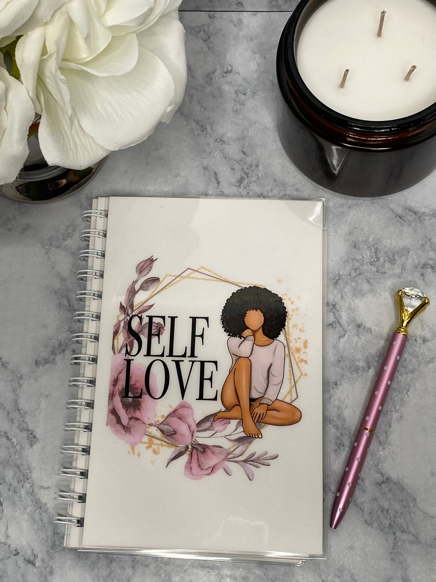 Self Love_White 5 X 7 in Lined Notebook Journal