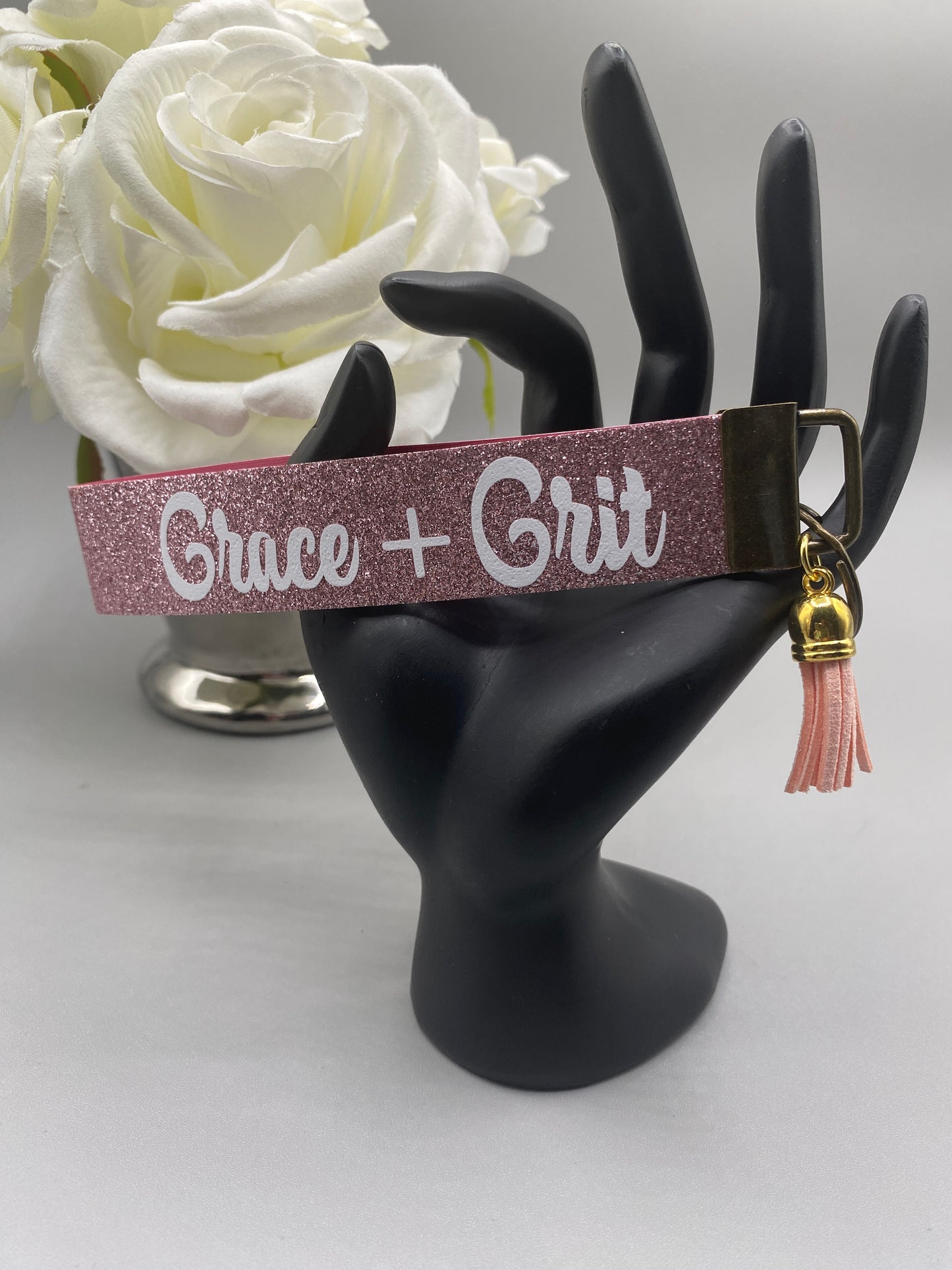 Grace and Grit_Faux Leather Key Fob Keychain Wristlet