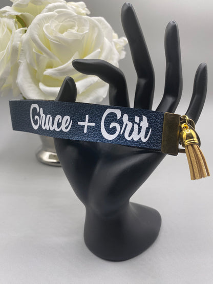 Grace and Grit_Faux Leather Key Fob Keychain Wristlet