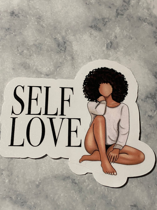 Self Love_ White Vinyl Sticker