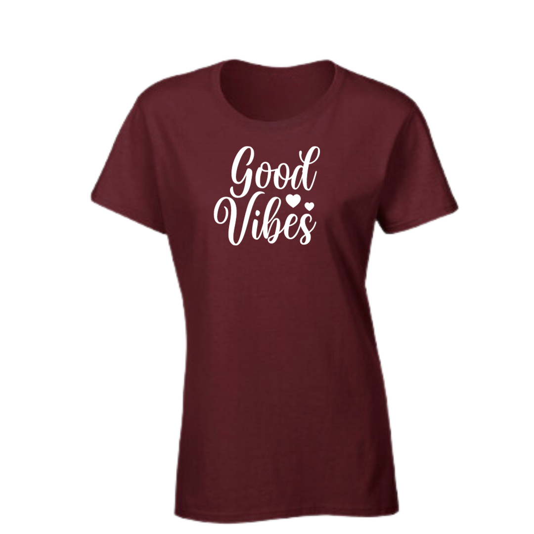 Good Vibes T-Shirt In Maroon