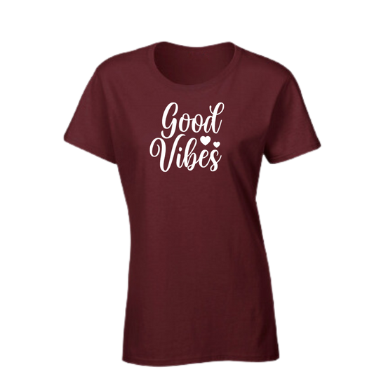 Good Vibes T-Shirt In Maroon