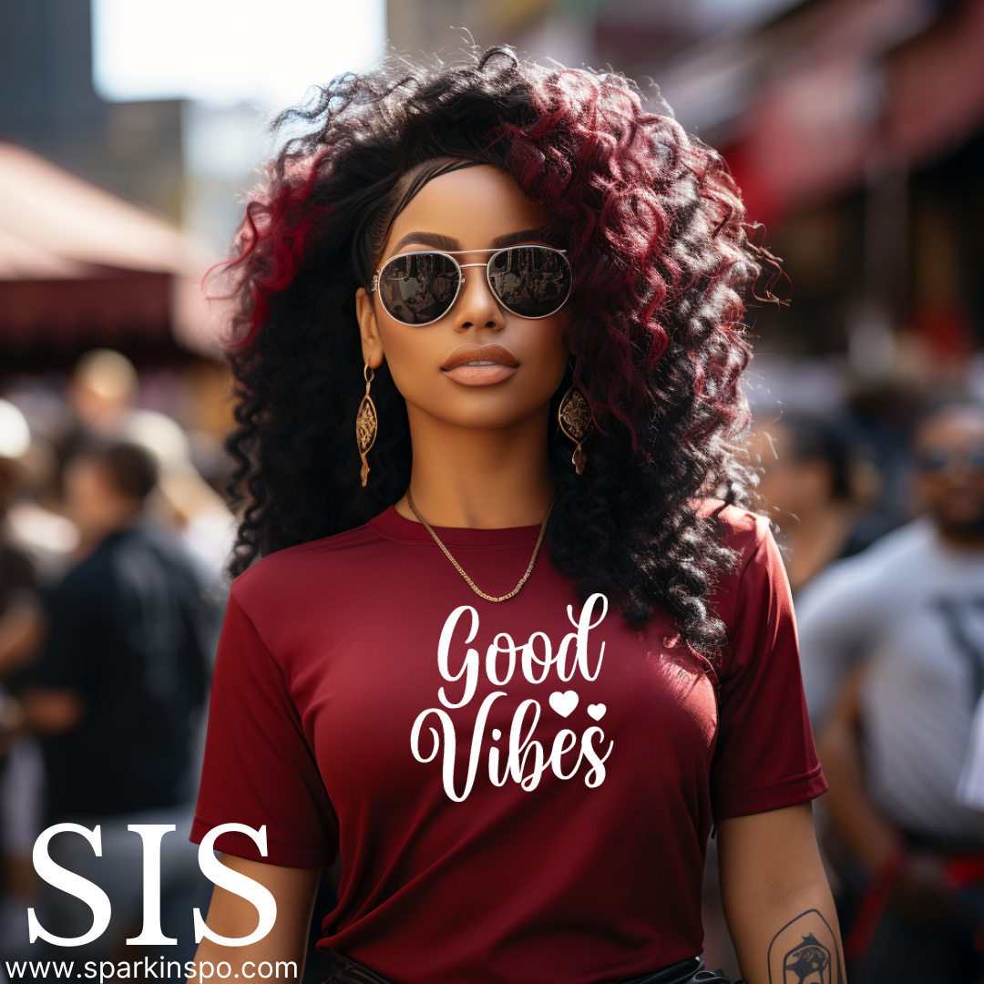 Good Vibes T-Shirt In Maroon