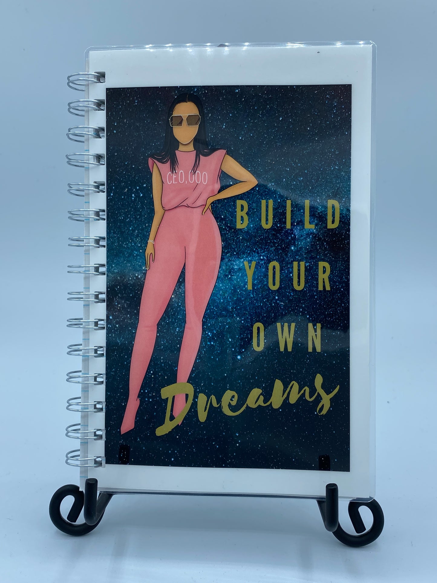 Build Your Own Dreams _ Pink Galaxy CEO 5 X 7 in Lined Notebook Journal