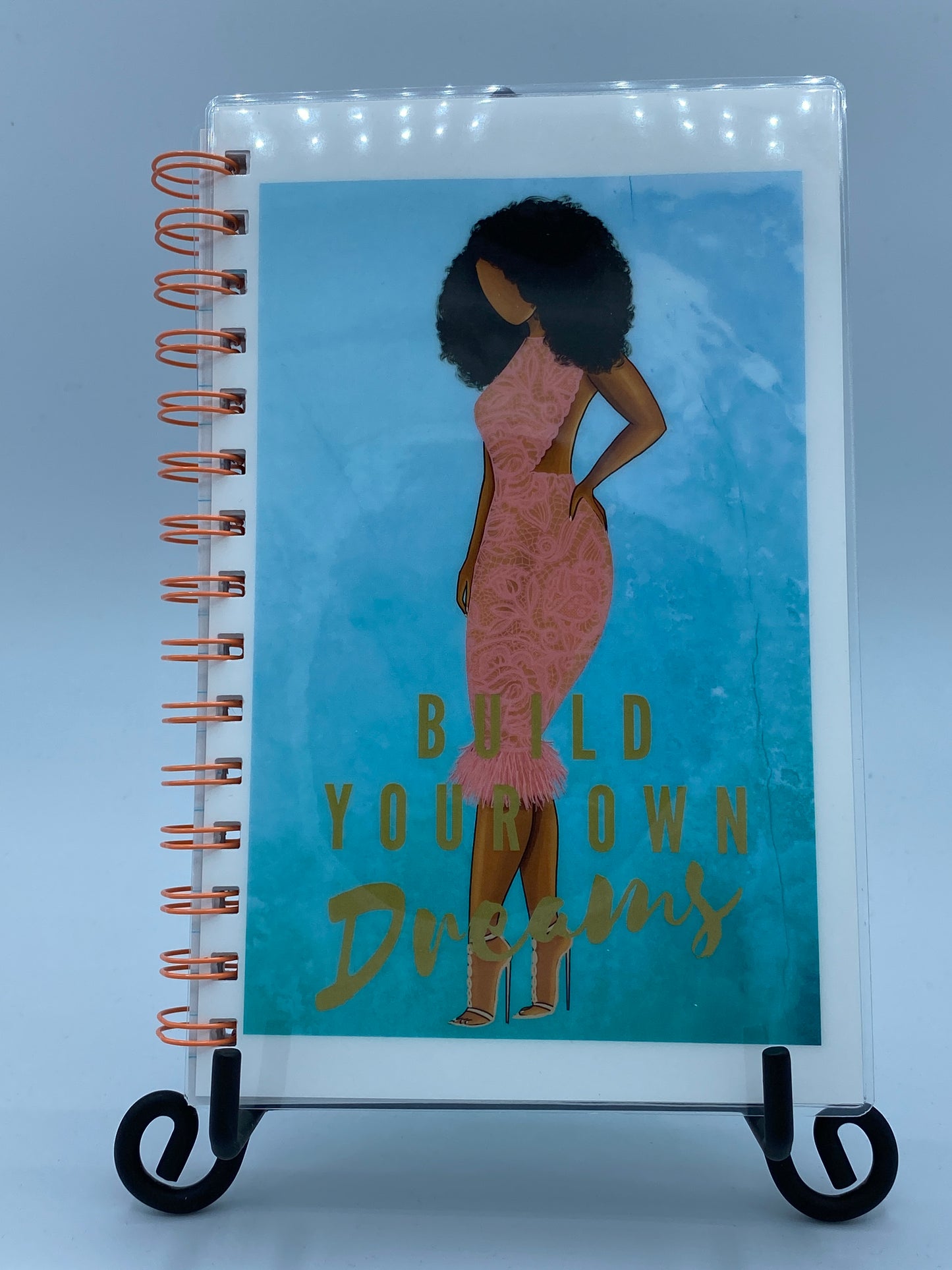 Build Your Own Dreams _ Pink Dress 5 X 7 in Lined Notebook Journal